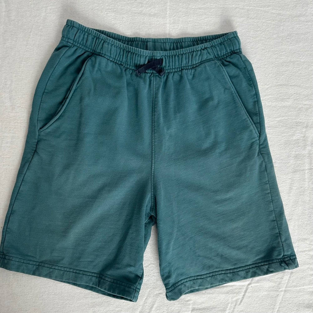 Patagonia Kids Sweatshorts XL 14 Wetland Blue Cotton Kapok Blend Contrast Pocket